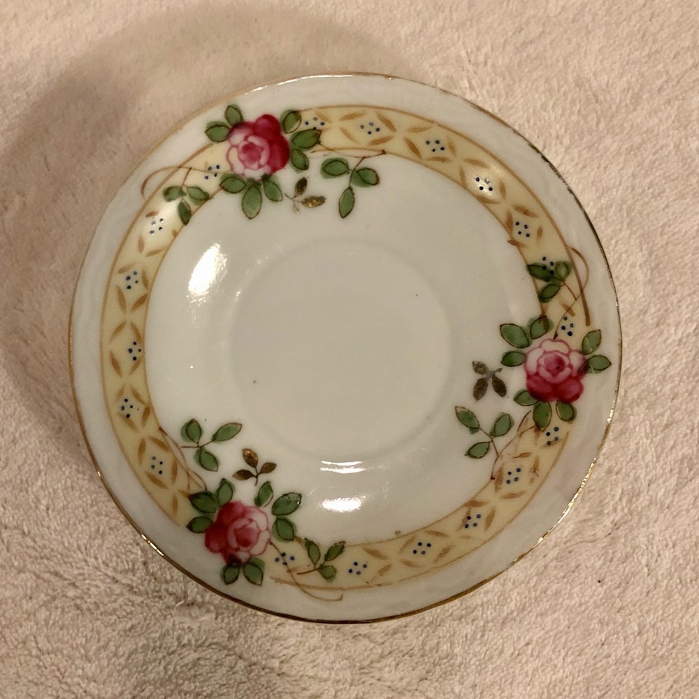 Small White Floral Saucer GUC
